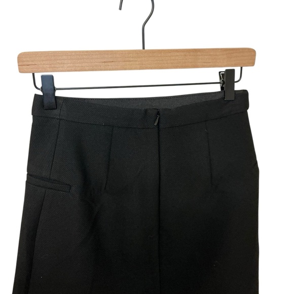 H&M Black Wrap Mini Skirt Gold Button Detail Size 4 - Picture 3 of 4